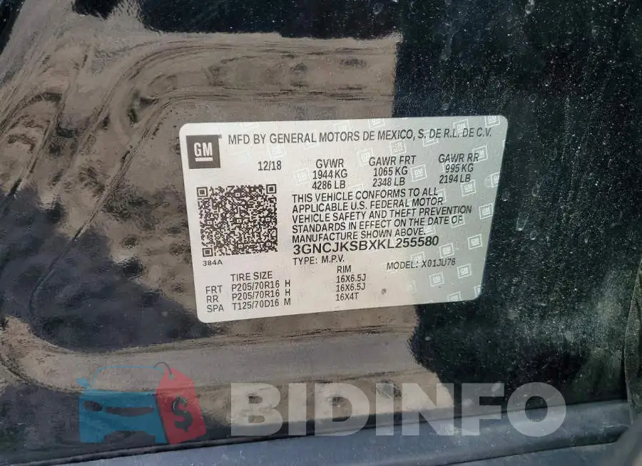 3GNCJKSBXKL255580 Photo# 13
