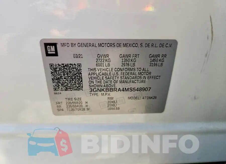 3GNKBBRA4MS548907 Photo# 13