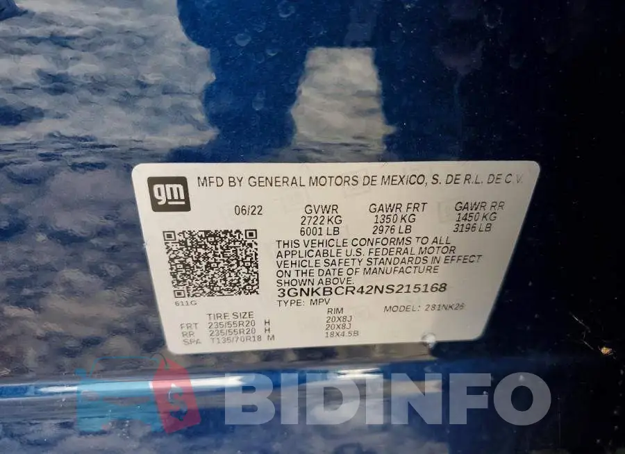 3GNKBCR42NS215168 Photo# 13