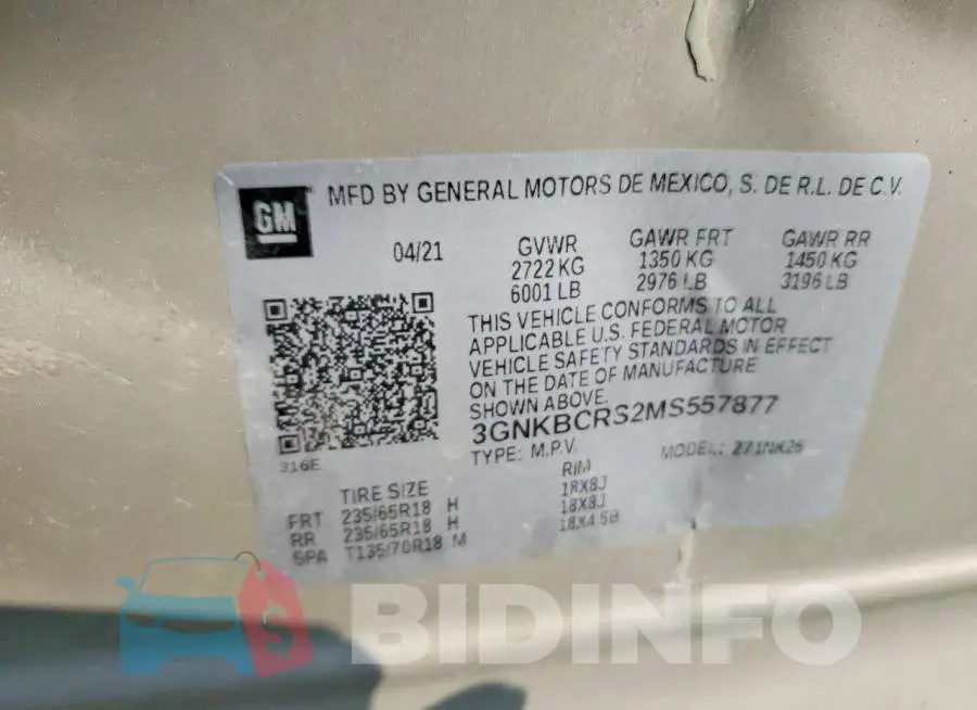 3GNKBCRS2MS557877 Photo# 13