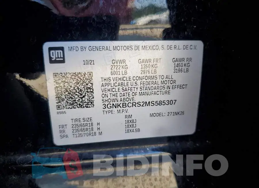 3GNKBCRS2MS585307 Photo# 13