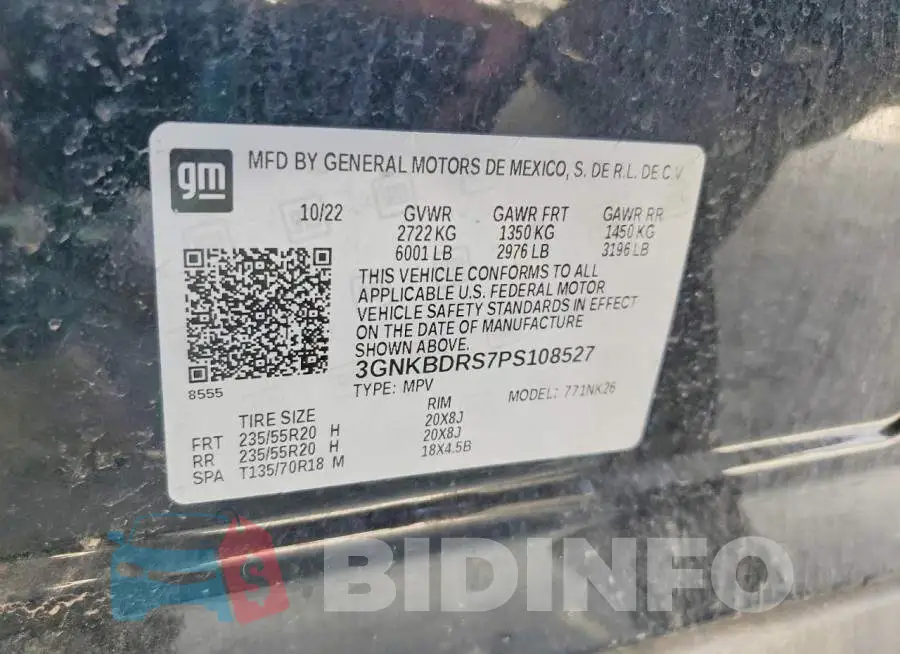 3GNKBDRS7PS108527 Photo# 12