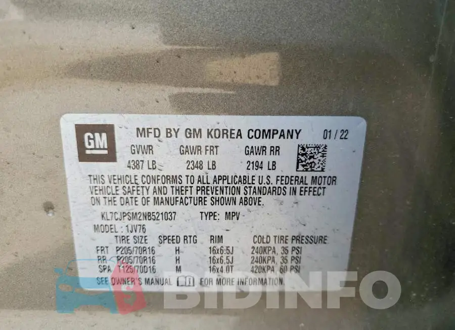 KL7CJPSM2NB521037 Photo# 14