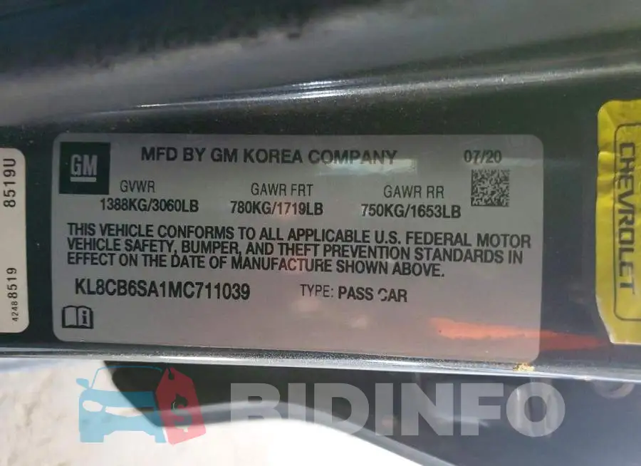 KL8CB6SA1MC711039 Photo# 12