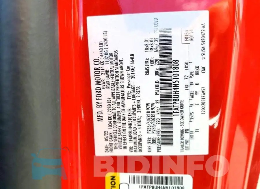 1FATP8UH4N5101808 Photo# 12
