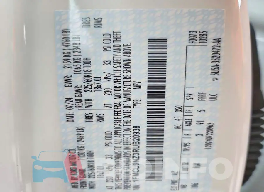 1FMCU9NZ3RUB20938 Photo# 13