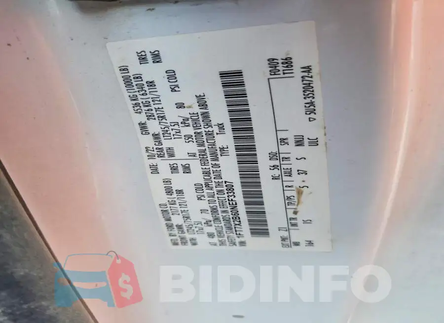 1FT7X2B60NEF33807 Photo# 12