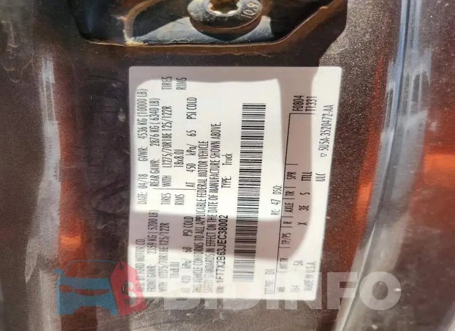 1FT7X2B63JEC38002 Photo# 12