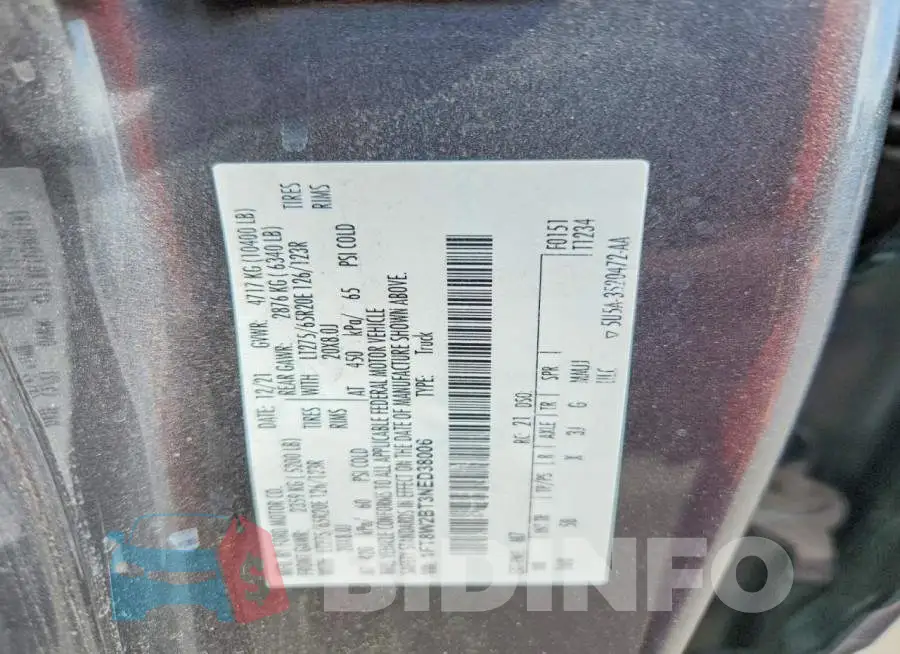 1FT8W2BT3NED38006 Photo# 12