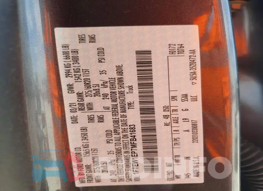 1FTEW1EP7MFB41683 Photo# 12