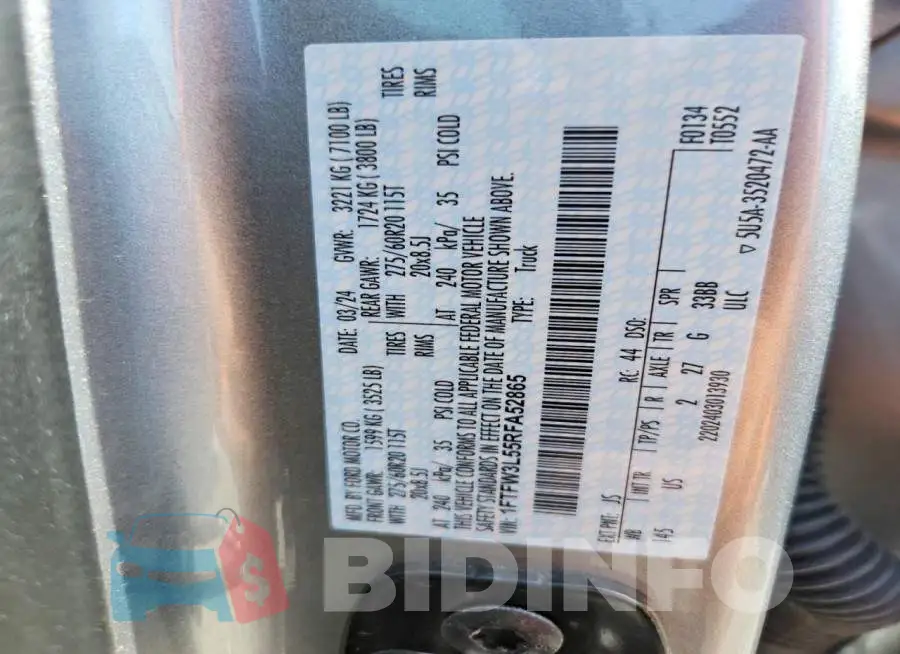 1FTFW3L55RFA52865 Photo# 12