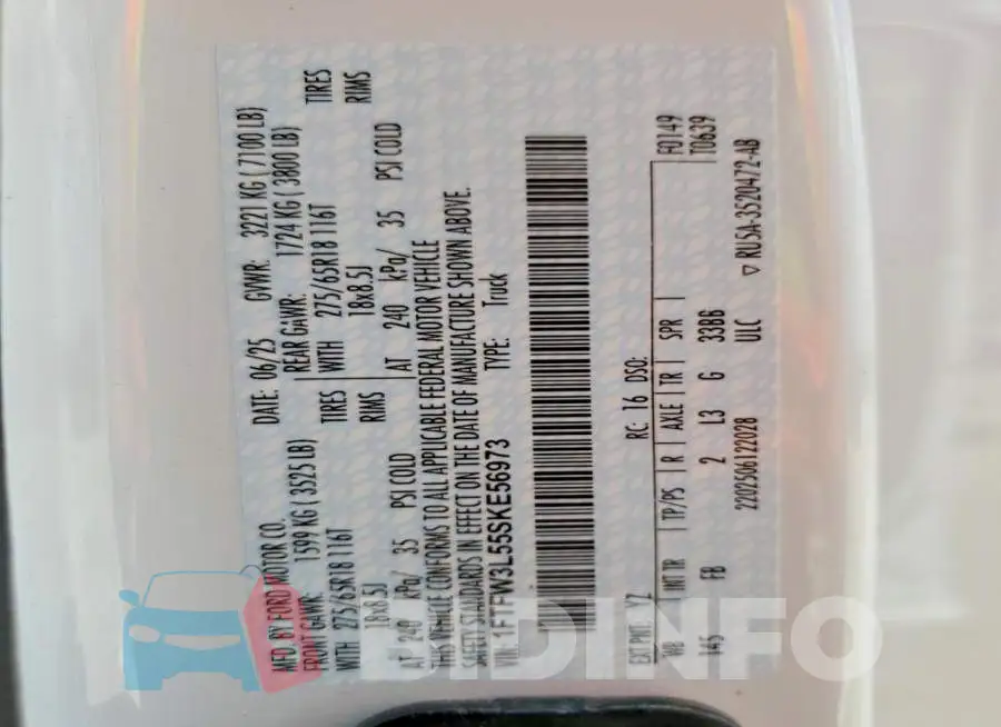 1FTFW3L55SKE56973 Photo# 14