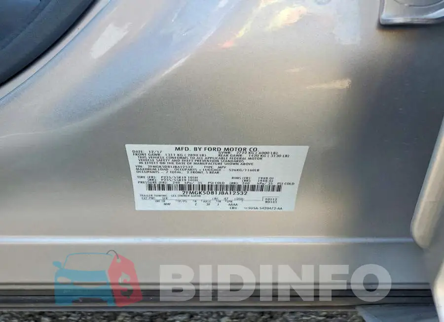 2FMGK5D81JBA12532 Photo# 14