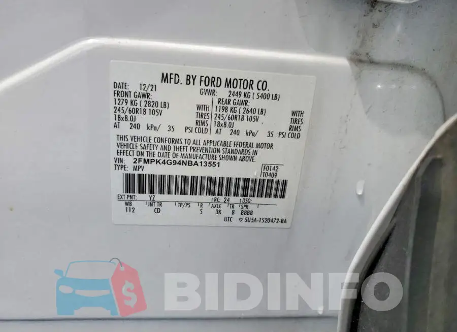2FMPK4G94NBA13551 Photo# 14