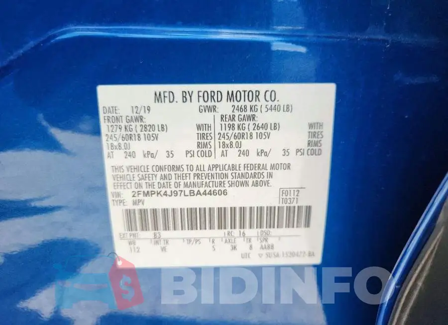 2FMPK4J97LBA44606 Photo# 13