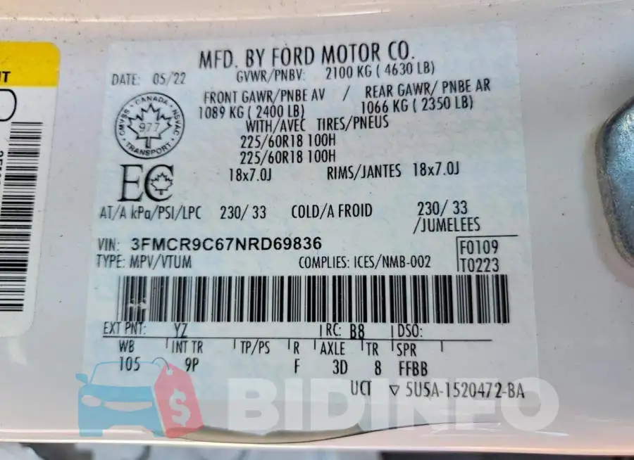 3FMCR9C67NRD69836 Photo# 13