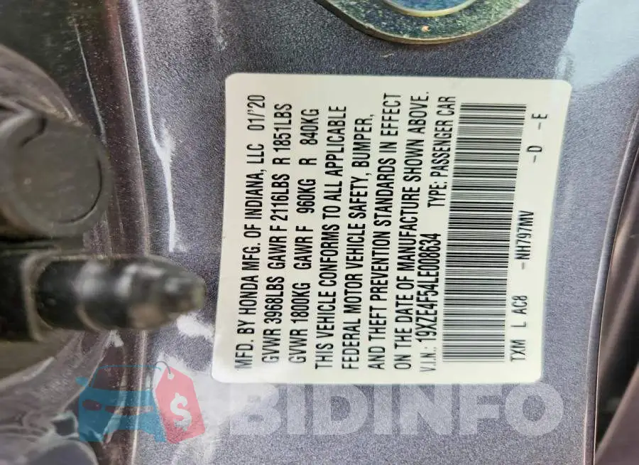 19XZE4F54LE008634 Photo# 12