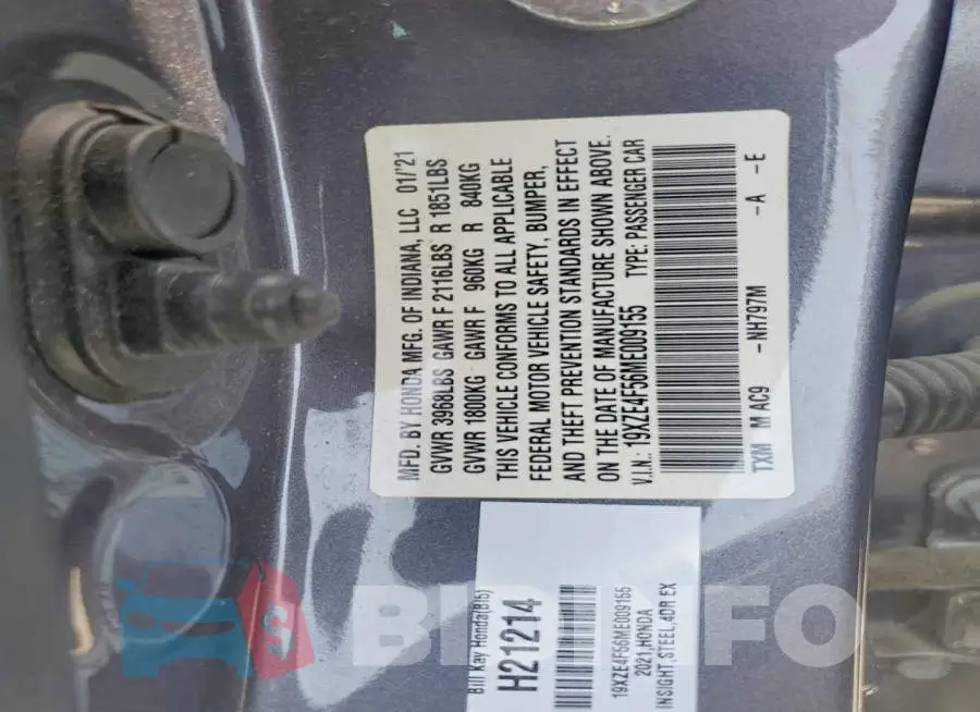 19XZE4F56ME009155 Photo# 12