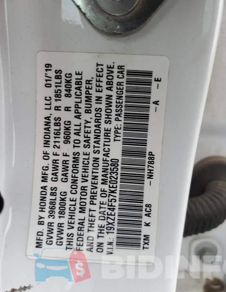 19XZE4F57KE023580 Photo# 12