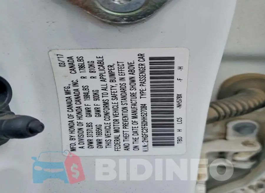 2HGFC2F60HH527084 Photo# 12