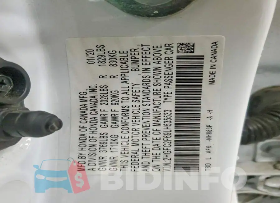 2HGFC2F69LH535533 Photo# 12