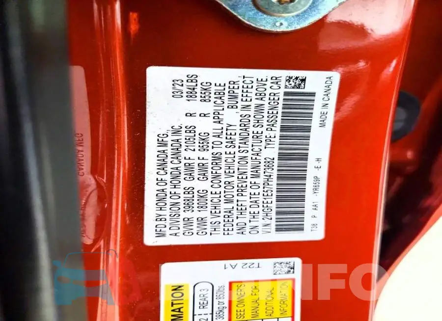 2HGFE1E57PH473682 Photo# 13