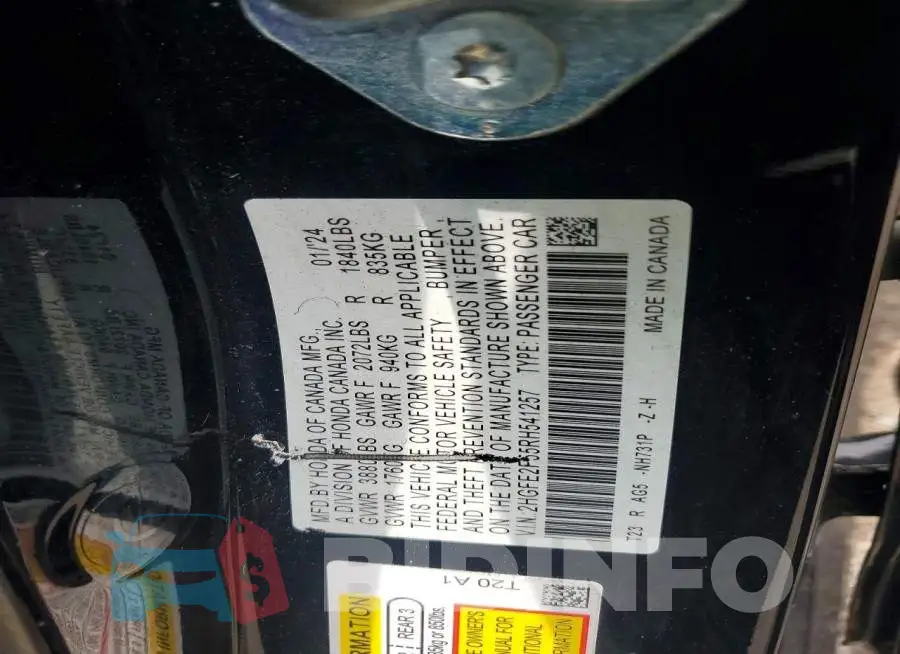 2HGFE2F55RH541257 Photo# 12