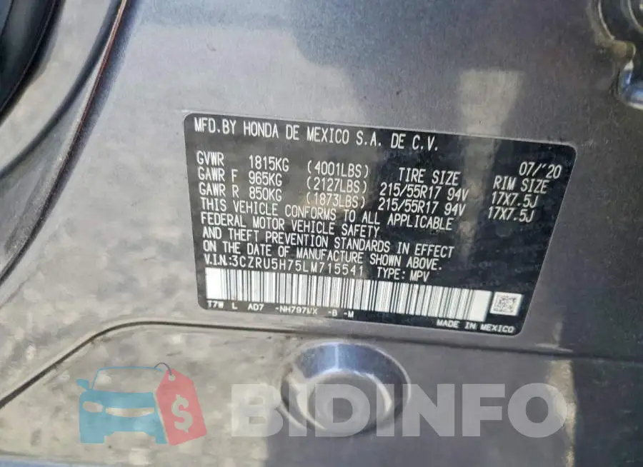 3CZRU5H75LM715541 Photo# 12