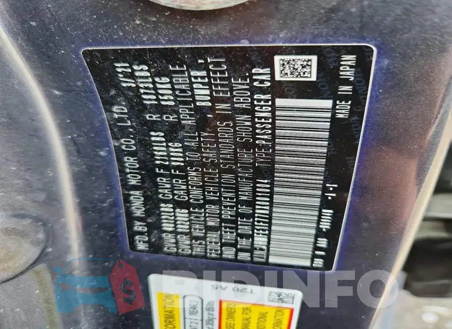 JHMFE1F77NX001004 Photo# 12