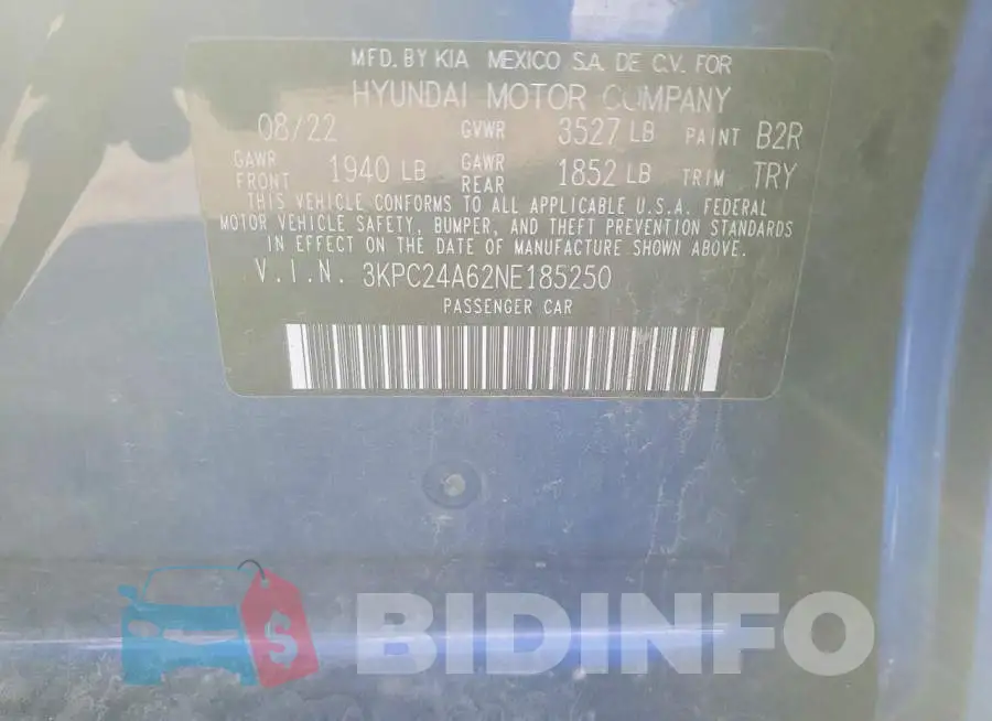 3KPC24A62NE185250 Photo# 12