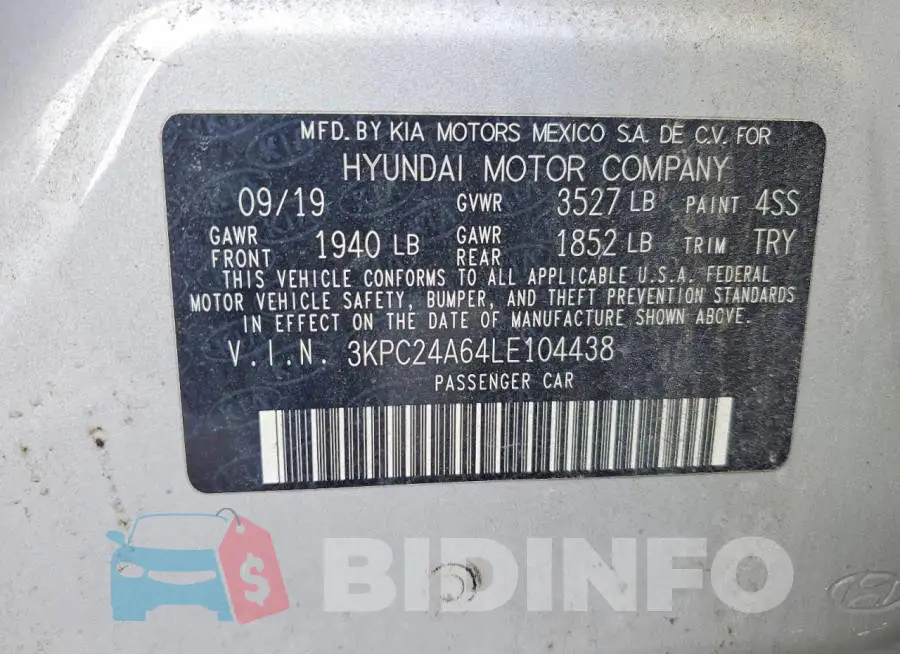 3KPC24A64LE104438 Photo# 12