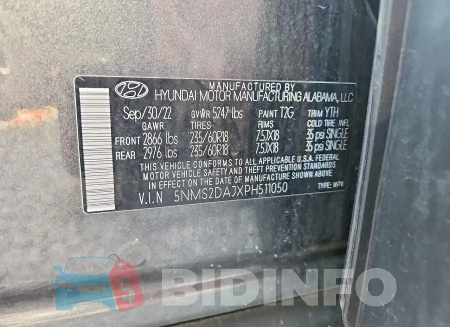 5NMS2DAJXPH511050 Photo# 12