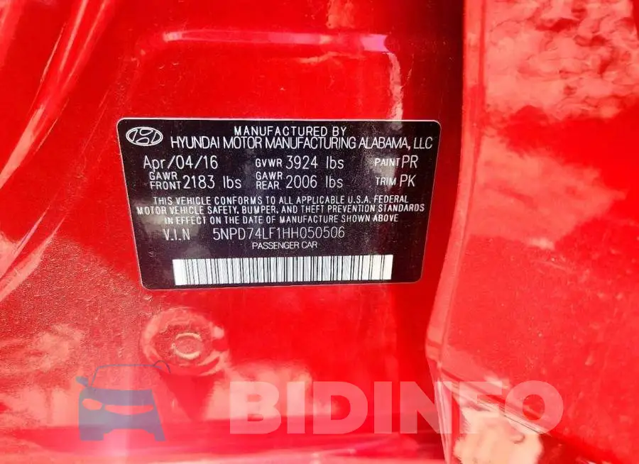 5NPD74LF1HH050506 Photo# 12