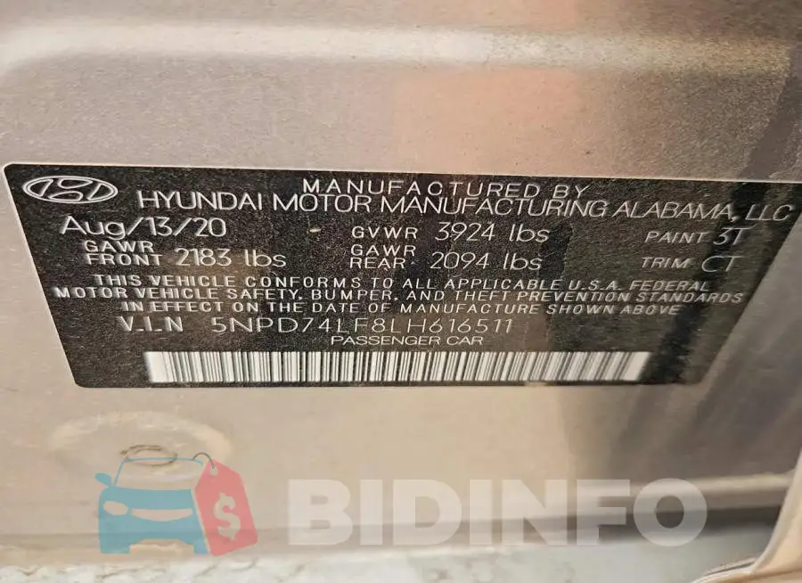 5NPD74LF8LH616511 Photo# 13