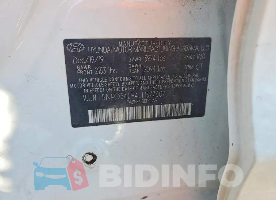 5NPD84LF4LH577607 Photo# 13