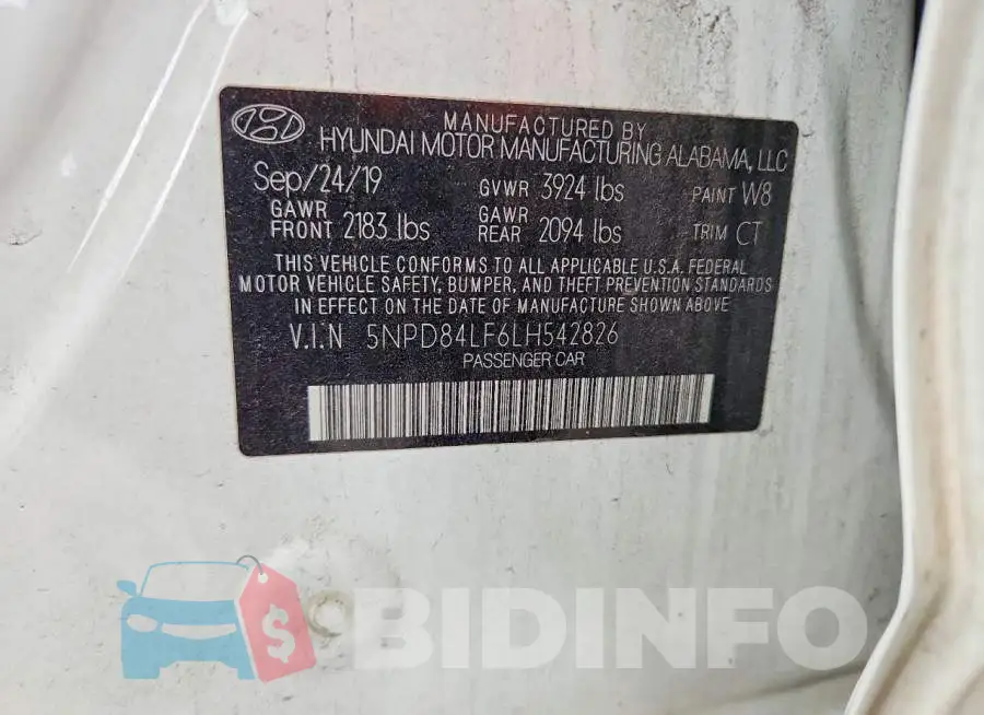 5NPD84LF6LH542826 Photo# 12