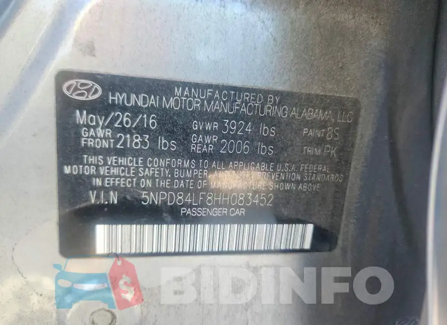5NPD84LF8HH083452 Photo# 12