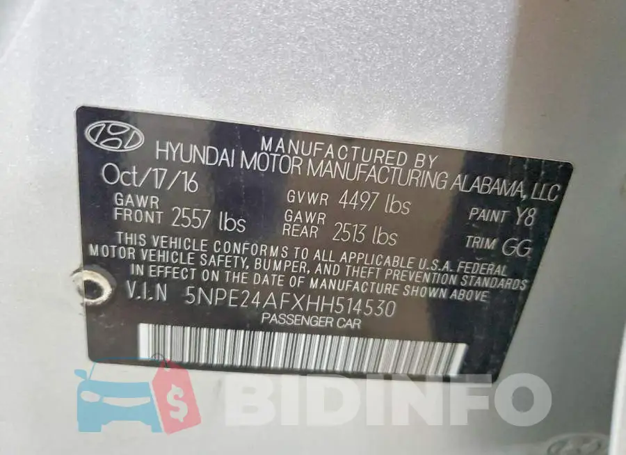 5NPE24AFXHH514530 Photo# 13