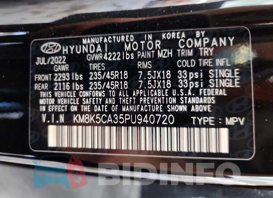 KM8K5CA35PU940720 Photo# 13