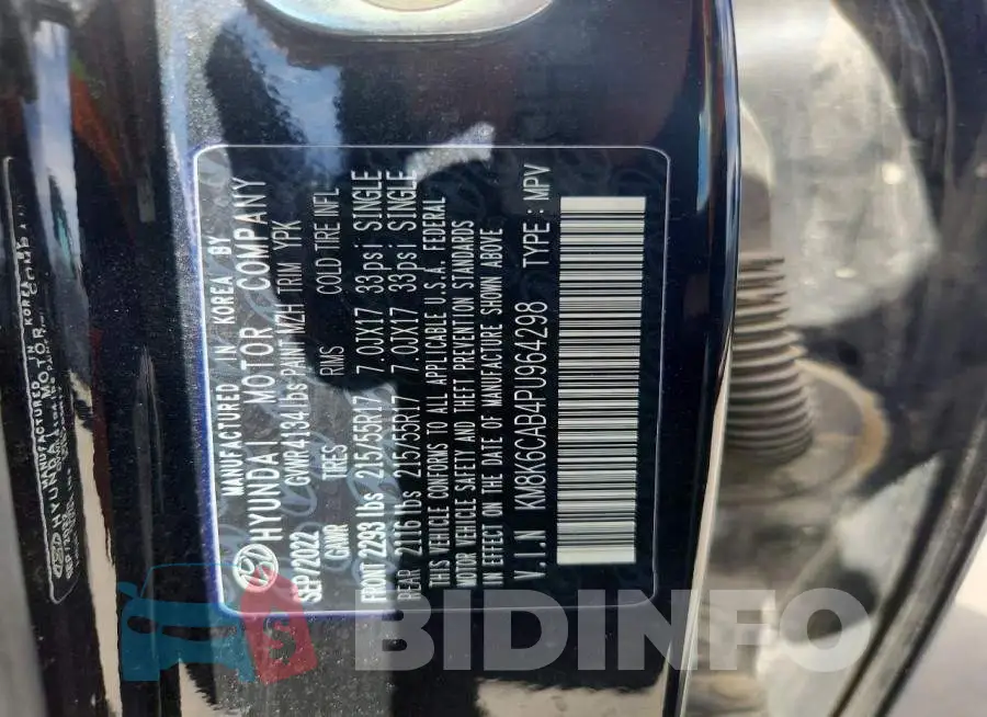 KM8K6CAB4PU964298 Photo# 14