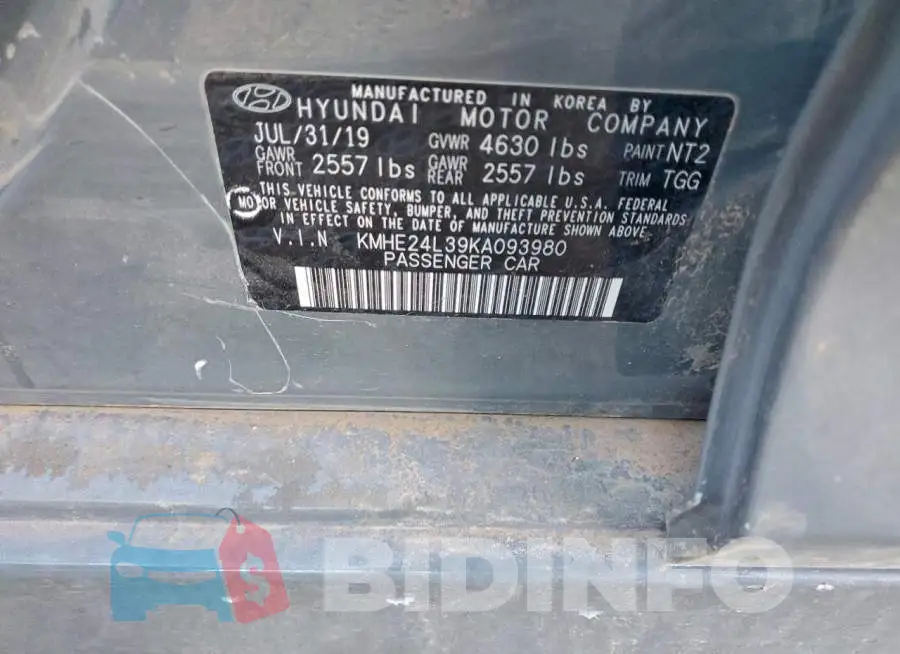 KMHE24L39KA093980 Photo# 12