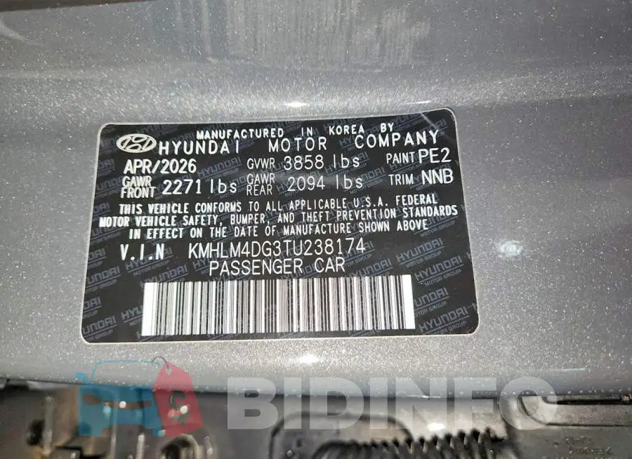 KMHLM4DG3TU238174 Photo# 12