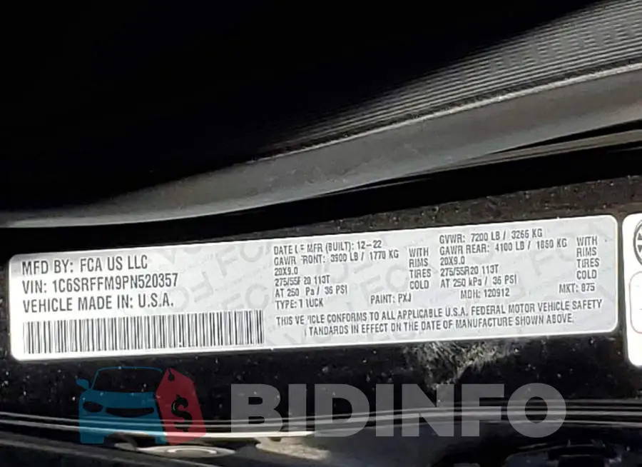 1C6SRFFM9PN520357 Photo# 12