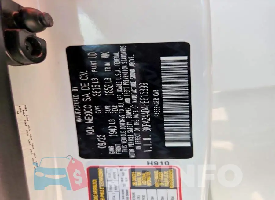 3KPA24AD4PE615899 Photo# 13