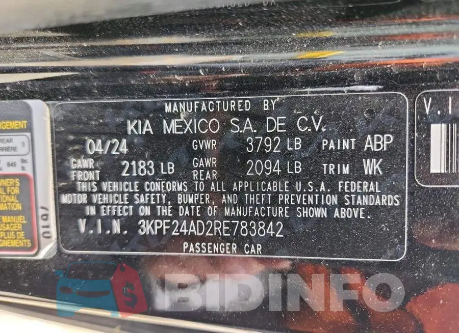 3KPF24AD2RE783842 Photo# 12