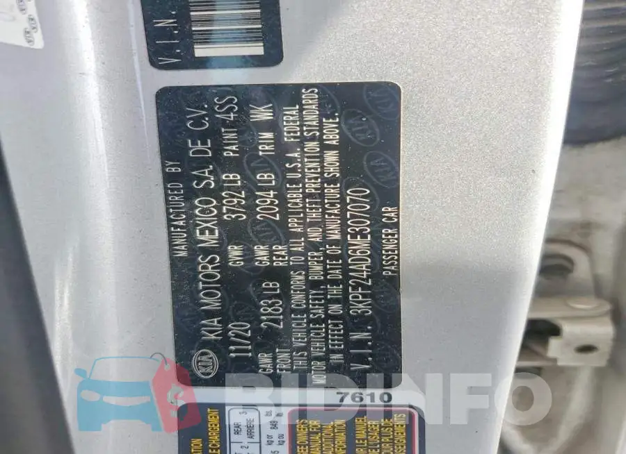 3KPF24AD6ME307070 Photo# 12