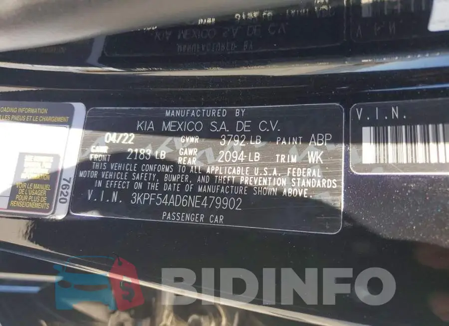3KPF54AD6NE479902 Photo# 13