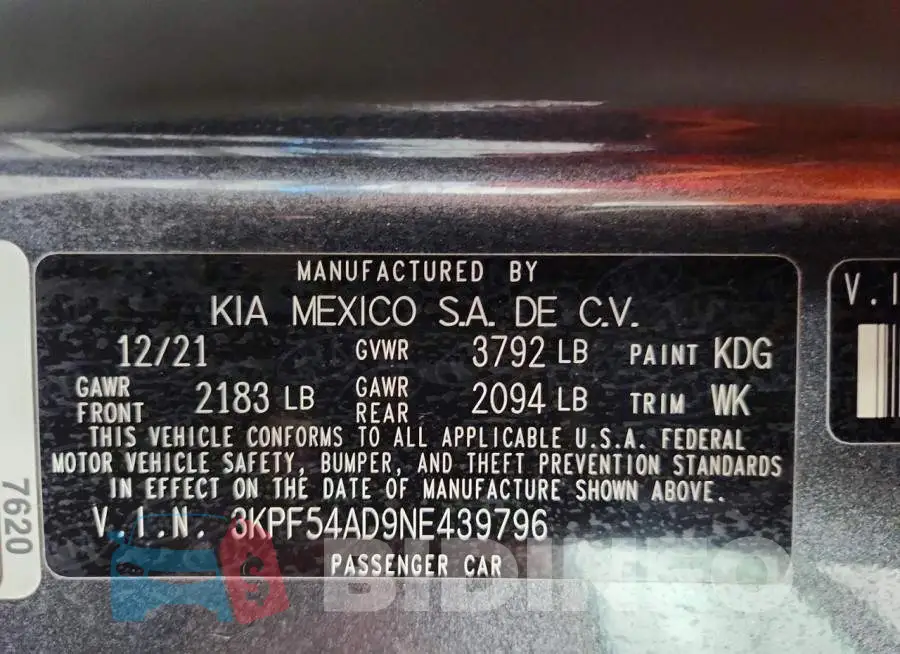 3KPF54AD9NE439796 Photo# 13