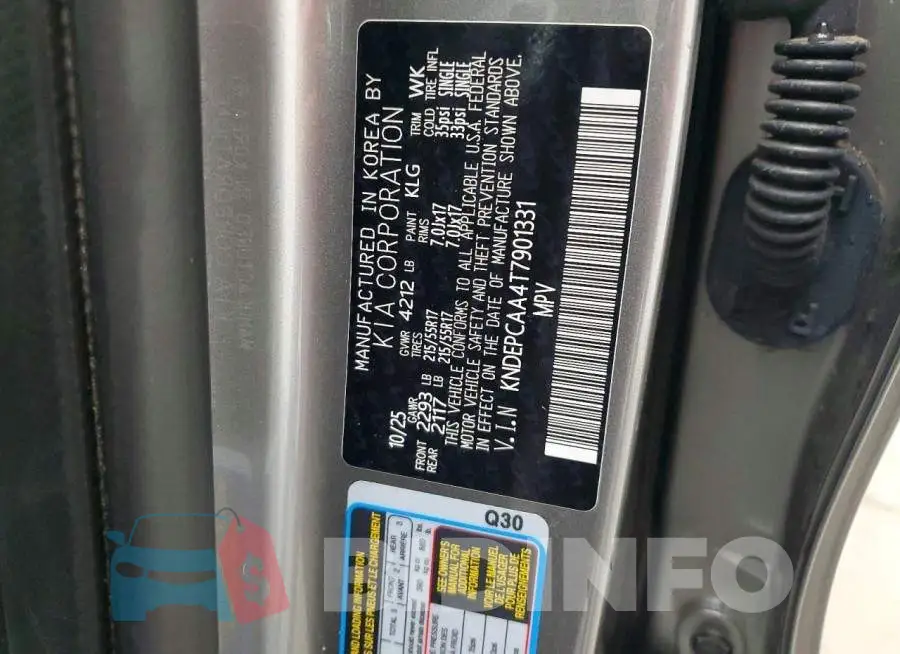 KNDEPCAA4T7901331 Photo# 13