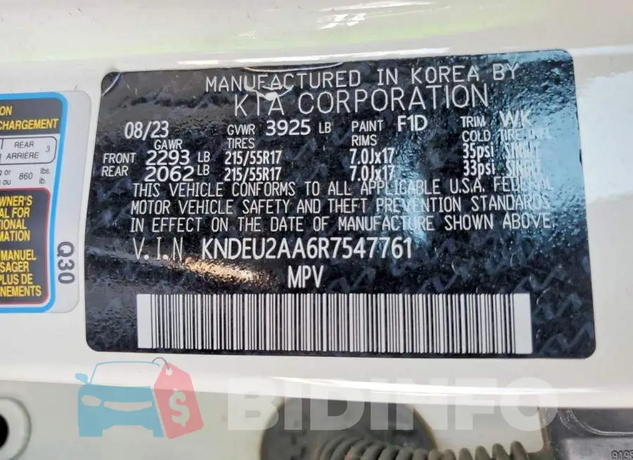 KNDEU2AA6R7547761 Photo# 12